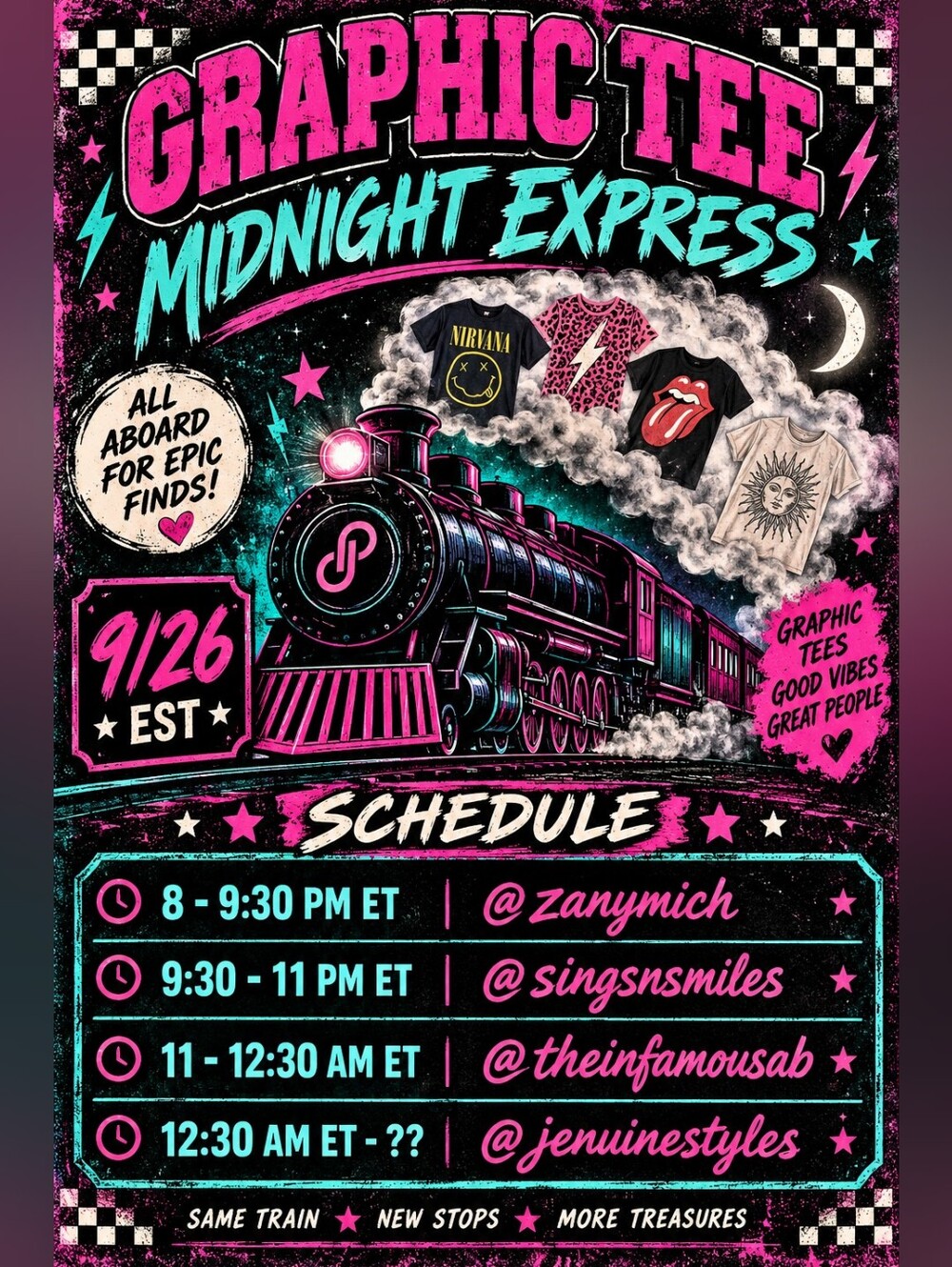 9/26 Graphic Tee Midnight Express! - Picture 2 of 2